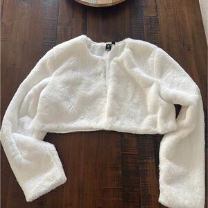 Women's White Faux Fur Jacket Windsor